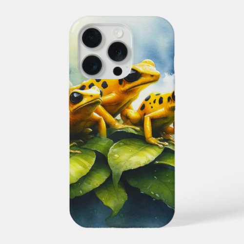 Panamanian Golden Frogs REF275 _ Watercolor iPhone 15 Pro Case