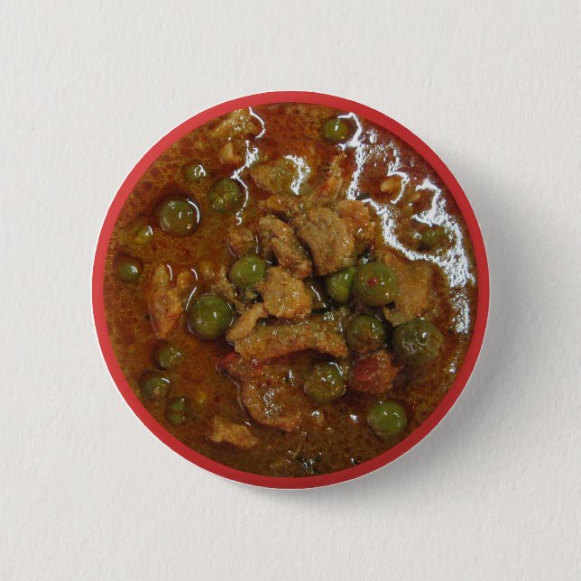 Panang Thai Curry [พะแนง] ... Thailand Street Food Button (Front)