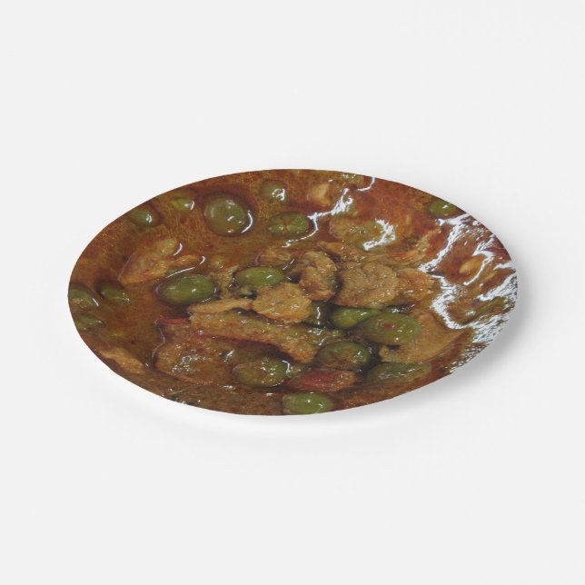 Panang Thai Curry [พะแนง] ... Thailand Street Food Paper Plates (Angled)