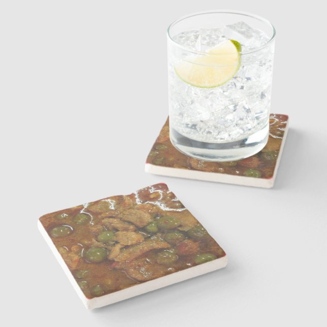 Panang Thai Curry [พะแนง] ... Thailand Street Food Stone Coaster (Side)