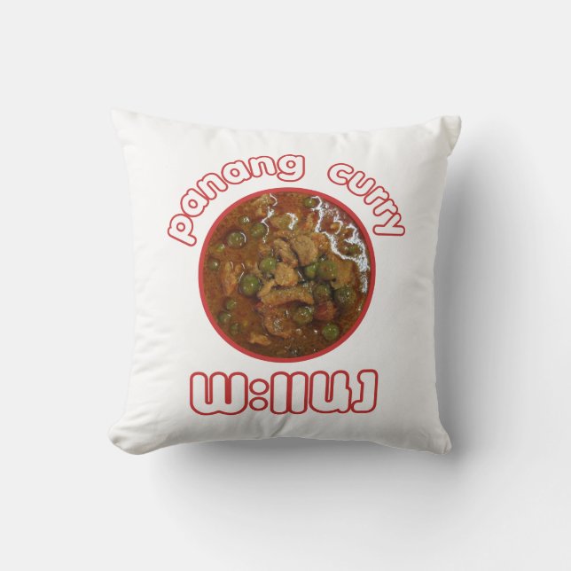 Panang Thai Curry ... Thailand Street Food Throw Pillow (Front)