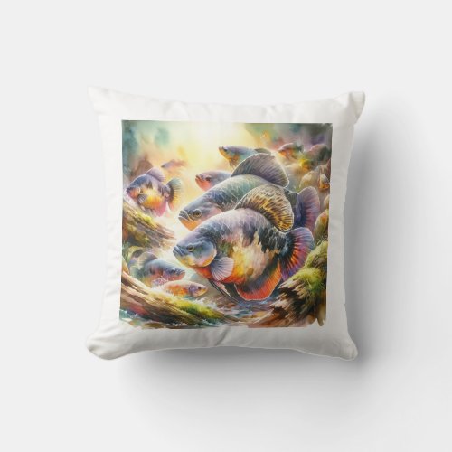 Panaque Fish 040624AREF105 _ Watercolor Throw Pillow