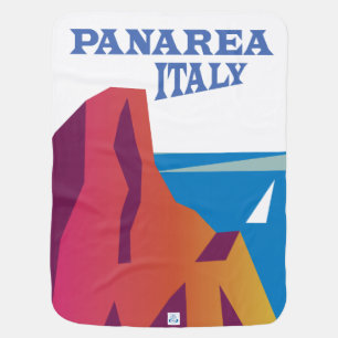 Panarea Italy vintage sailing travel poster Baby Blanket