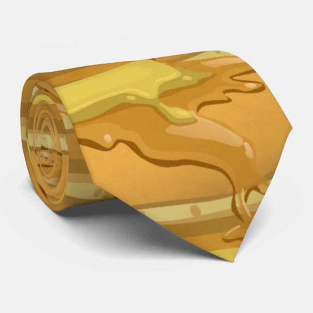 Pancake and maple syrup cute neck tie (Rolled)