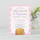 Pancake And Pajamas Birthday Invitation PJ's Party (Standing Front)