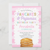 Pancake And Pajamas Birthday Invitation PJ's Party (Front)
