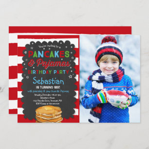 Pancake And Pajamas Birthday Invitation PJ's Party