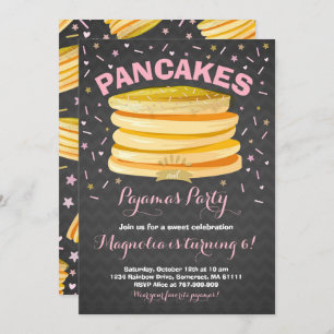Pancake And Pajamas Birthday Invitation PJ's Party