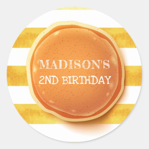 Pancake and Pajamas Birthday Thank you Classic Round Sticker