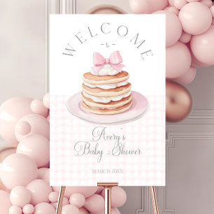 Pancake Baby Girl Shower Welcome Sign, Baby Brunch Foam Board