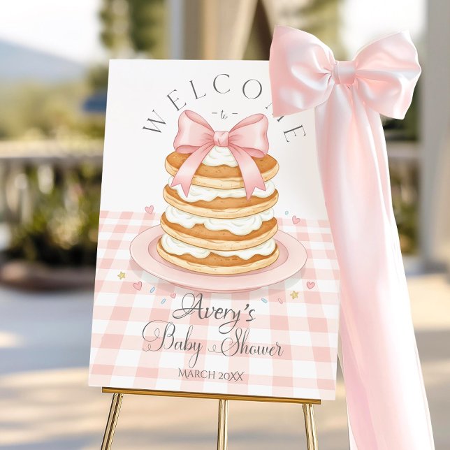 Pancake Baby Girl Shower Welcome Sign, Baby Brunch Foam Board (Creator Uploaded)