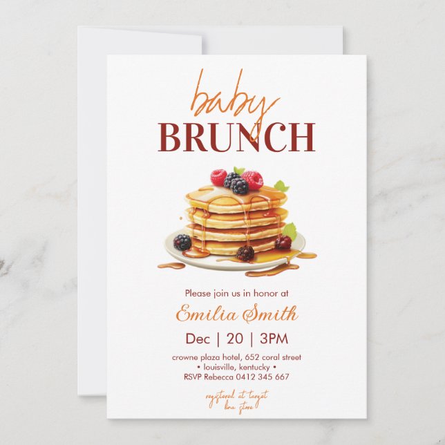  Pancake Baby Shower Invitation (Front)