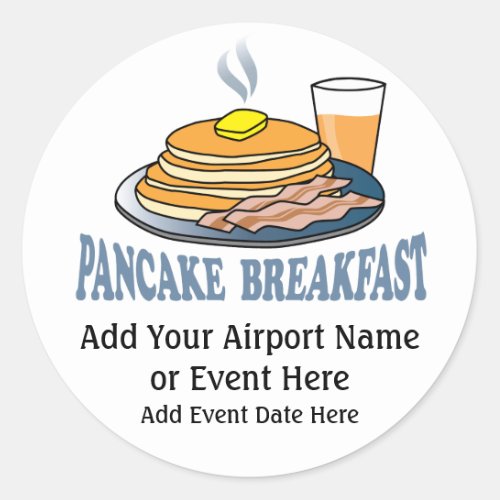 Pancake Bacon Juice Fundraiser Classic Round Sticker