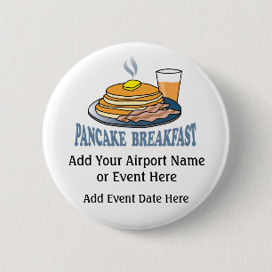 Pancake Bacon Juice Fundraiser Pinback Button