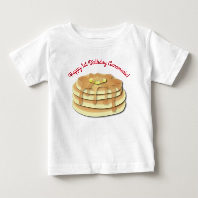 Pancake Birthday Party Flapjack Cute Kids Baby T-Shirt (Front)
