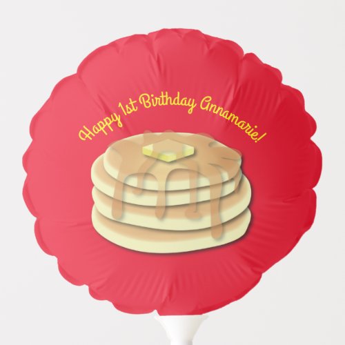 Pancake Birthday Party Flapjack Cute Kids Balloon