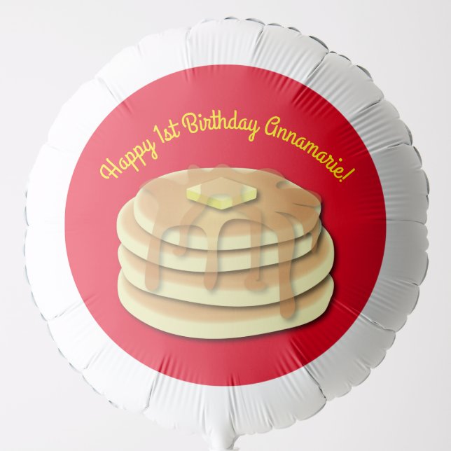 Pancake Birthday Party Flapjack Cute Kids Balloon (Front)