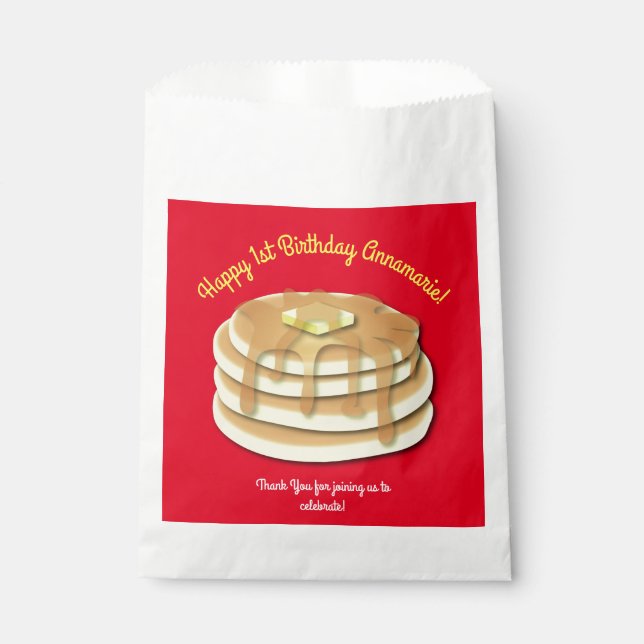 Pancake Birthday Party Flapjack Cute Kids Favor Bag (Front)