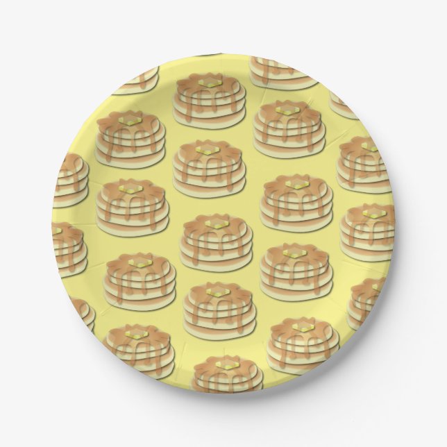 Pancake Birthday Party Flapjack Cute Kids Paper Plates (Front)