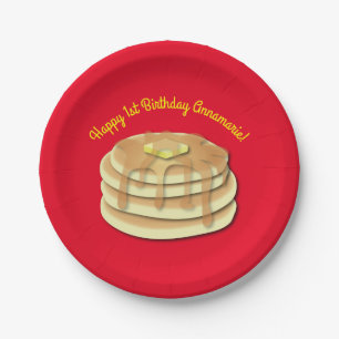 Pancake Birthday Party Flapjack Cute Kids Paper Plates