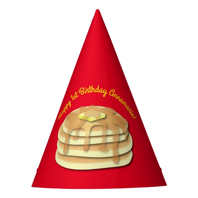 Pancake Birthday Party Flapjack Cute Kids Party Hat (Front)