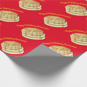 Pancake Birthday Party Flapjack Cute Kids Wrapping Paper