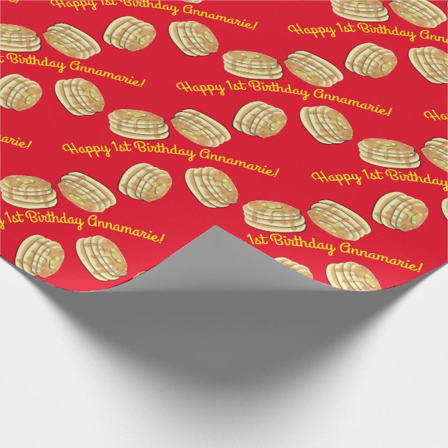 Pancake Birthday Party Wrapping Paper (Corner)