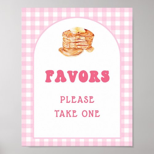 Pancake Breakfast 1st Birthday Favors Sign