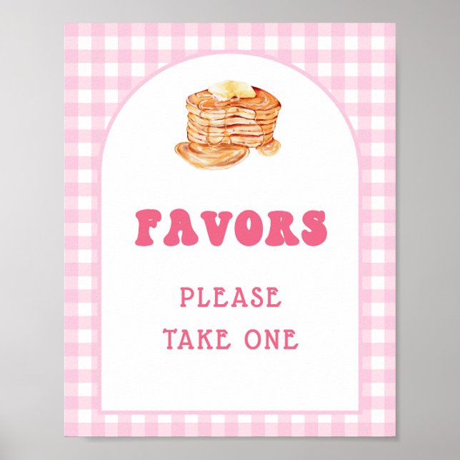 Pancake Breakfast 1st Birthday Favors Sign (Front)