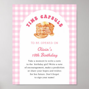 Pancake Breakfast 1st Birthday Time Capsule Sign