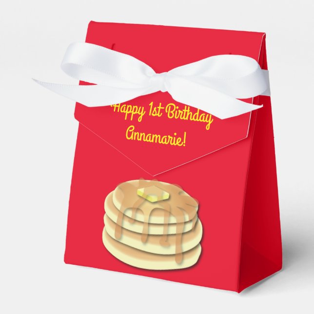 Pancake Breakfast Brunch Birthday Party Kids Favor Boxes (Front Side)