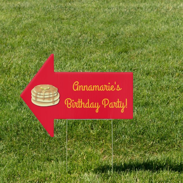 Pancake Breakfast Brunch Birthday Party Yard Sign (Insitu)