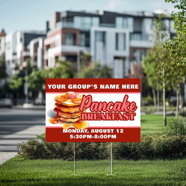 Pancake Breakfast Feed Fundraiser Yard Sign (Pancake Feed Fundraiser Sign with pancakes — perfect for schools, churches, and community)