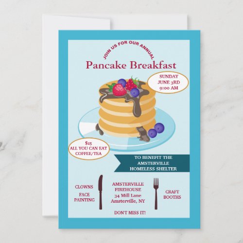 Pancake Breakfast Fundraising Invitation