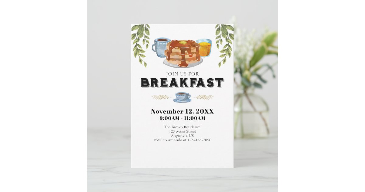 Pancake Breakfast Invitation Zazzle