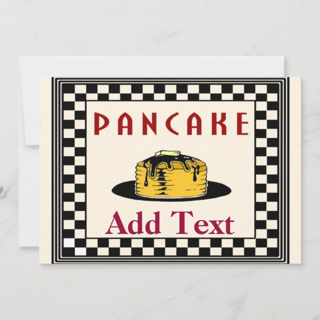 Pancake Breakfast Invitations, Vintage Style Invitation (Front)