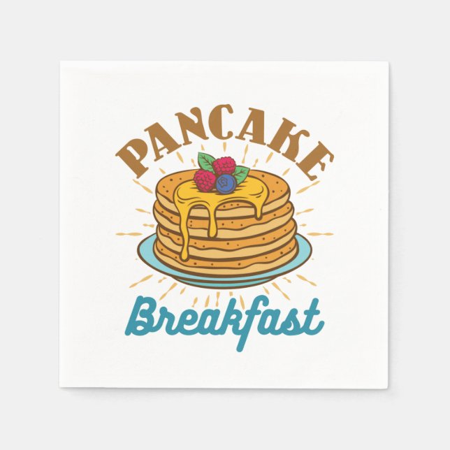 Pancake Breakfast Vintage Pancakes Lover Napkins (Front)