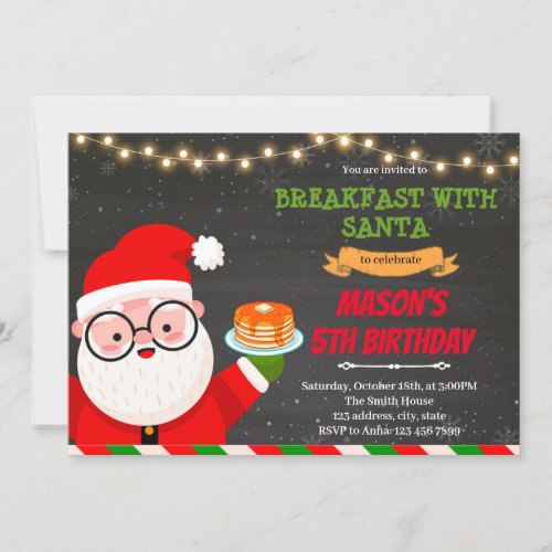 Pancake breakfast with Santa party Invitation