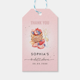 Pancake Brunch Bubbly Pink Bridal Shower Thank You Gift Tags