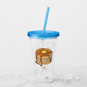 Pancake cartoon illustration  acrylic tumbler