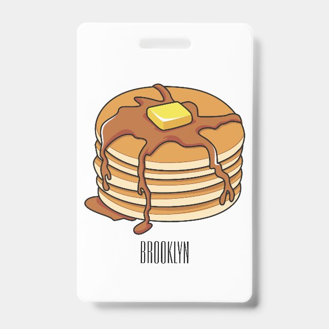 Pancake cartoon illustration  badge (Front)
