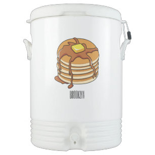 Pancake cartoon illustration beverage cooler