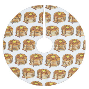 Pancake cartoon illustration brushed polyester tree skirt
