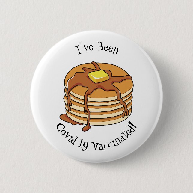 Pancake cartoon illustration button (Front)