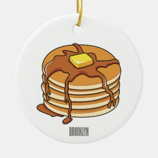 Pancake cartoon illustration ceramic ornament