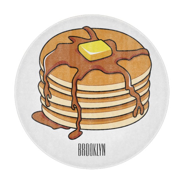 Pancake cartoon illustration  cutting board (Front)