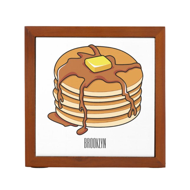 Pancake cartoon illustration  desk organizer (Front)