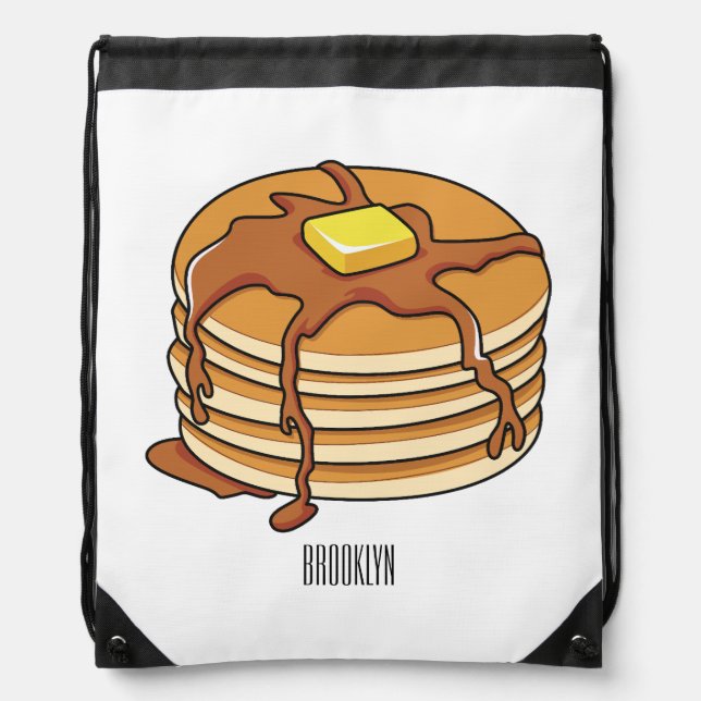 Pancake cartoon illustration  drawstring bag (Front)
