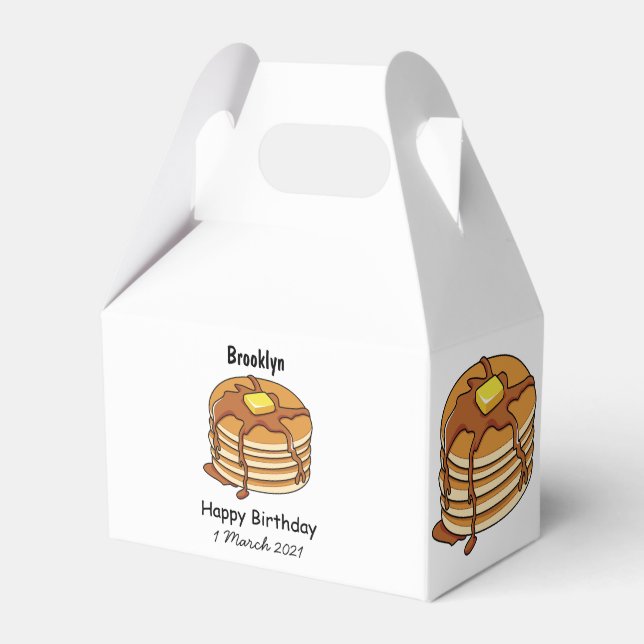 Pancake cartoon illustration favor boxes (Front Side)