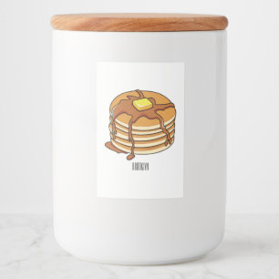 Pancake cartoon illustration  food label